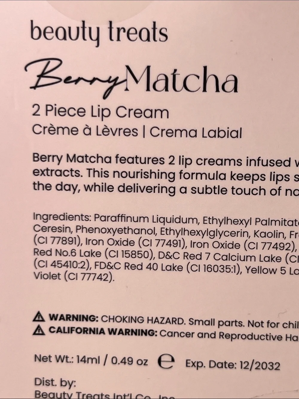 Berry Matcha Lip Cream Duo - Pink